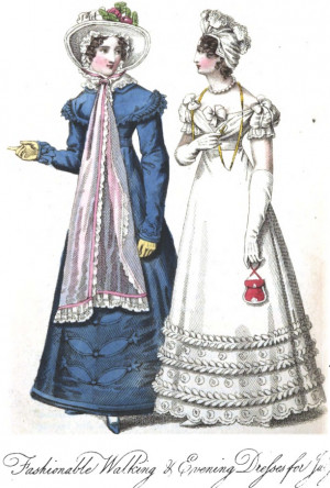 Romantic Era Fashion Plate - July 1823 Ladies' Monthly Museum