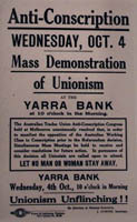 Publicity authorised by Curtin for an anti-conscription mass meeting ...