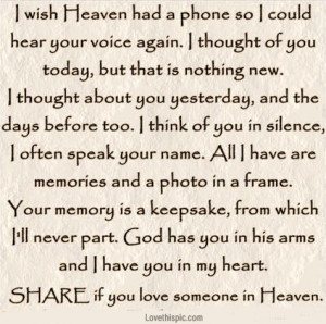 quotes about heaven and missing a loved one if you love someone