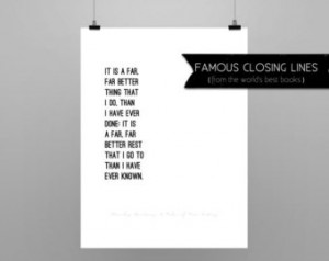 TALE of TWO CITIES Charles Dicken s// quote poster // Select a Size ...