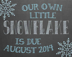 ... Announcement Chalkboard Photo Prop // Snowflake/Winter Wonderland