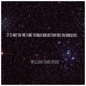... in our stars, inspirational, quote, stars and william shakespeare