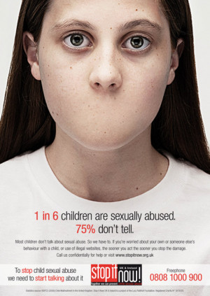 in 6 children are sexually abused. 75% don't tell.