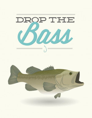 Drop the Bass Poster art decor cooking fish fishing by noodlehug