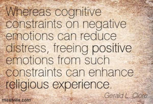 Whereas Cognitive Constraints On Negative Emotions Can Reduce Distress ...