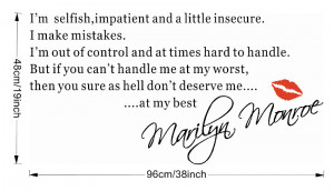 ... QUOTE I'M SELFISH VINYL WALL DECAL WORD ART [Top-Me]-8132 Picture