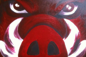 Razorback canvas Arkansas razorbacks go hogs by TaylorHouseGifts