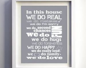 family gift family home r ules poster in our home print inspirational ...