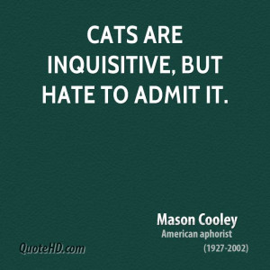 Cats are inquisitive, but hate to admit it.