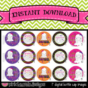 Bootiful - cute ghosts and sayings for Halloween - INSTANT DOWNLOAD 1 ...