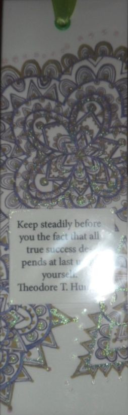 Handmade bookmark with quote