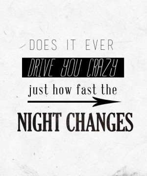 Night One Direction Lyrics Changes