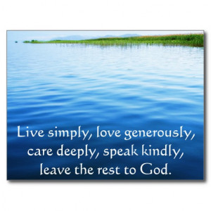 Live simply, love generously - Spiritual Quote Post Cards