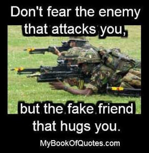 Dont fear the enemy that attacks you, but the fake friend that hugs ...