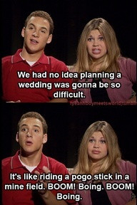 Cory and Topanga planning their wedding