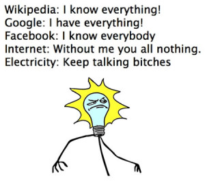Wikipedia google facebook internet electricity