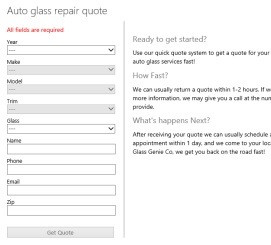 Auto Glass Repair Quotes