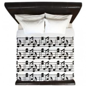 Black and White Music Note Bedding