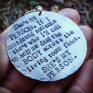 hand stamped greys anatomy inspired she's my person necklace on Etsy ...