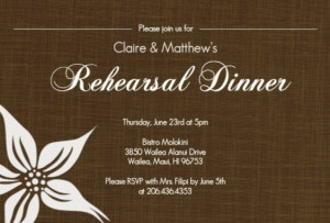 Brown rehearsal dinner invitation by PurpleTrail.