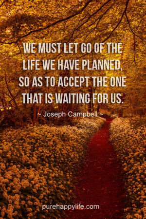 Inspirational Quote: We must let go of the life we have planned..