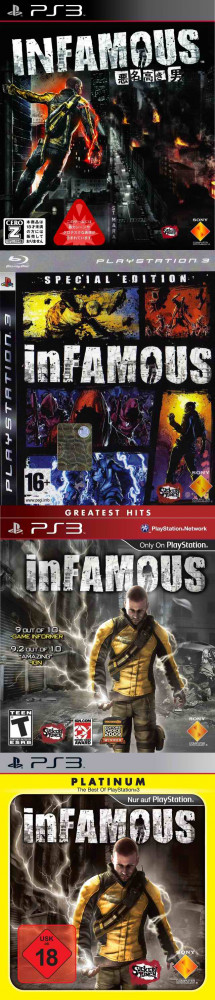 Several other cover arts of inFamous .