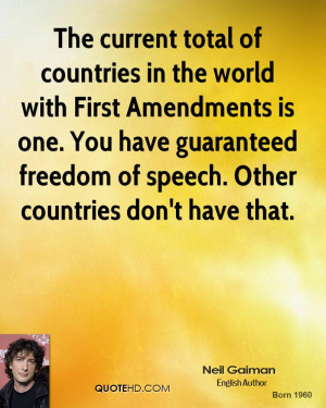 The current total of countries in the world with First Amendments is ...