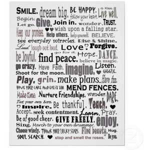 Inspire word art collage poster