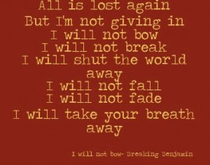 will not bow ~ Breaking Benjamin