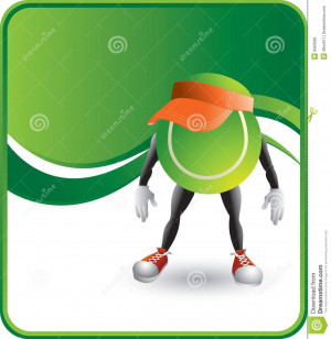 Cartoon Tennis Racket And Ball