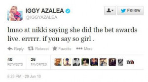 Iggy Azalea‘s old tweets were retweeted so much Nicki Minaj seen ...