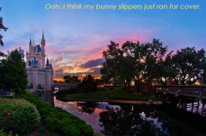 Silly Disney Quotes Over Majestic Images of Disney Parks