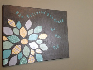 Quote and Flower on Canvas