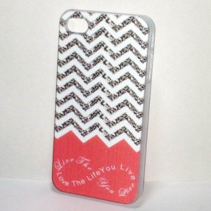 Love the Life You Live Quote Chevron Pattern Clear Back Skin Snap on ...