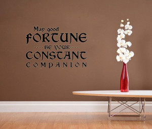 may good fortune be companion out vinyl wall quote for home(China ...