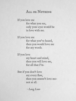 All or Nothing by Lang Leav.