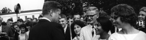 President Kennedy greets Peace Corp Volunteers