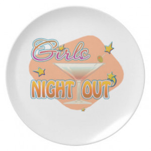 girls night out, last night out bachelorette party plates