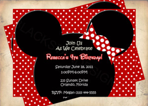 Minnie Mouse First Birthday Invitation