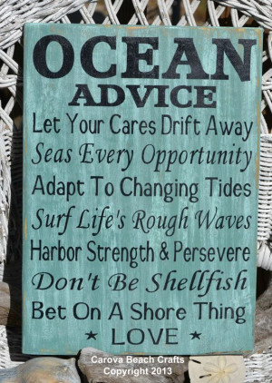 Beach Wedding Sign Beach Decor Beach House Ocean Advice Hand Painted ...