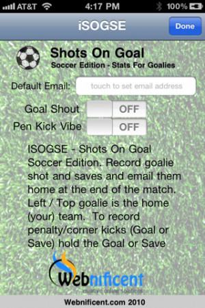 ... Soccer Goalie Stats iPhone App Review Download iSOGSE Soccer Goalie