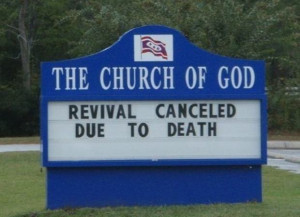 Funny Church Service Sign Joke Picture
