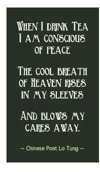 Drinking tea...a poem in itself. More