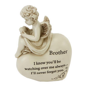 Graveside Memorial Cherub Heart Plaque BROTHER Preview