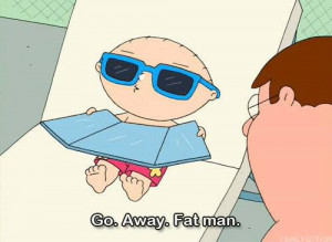 Go Away, Funny image of Stewie telling Peter to go away