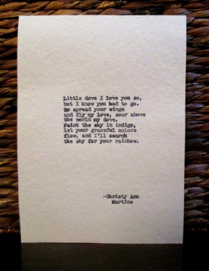 Sympathy Gift Little Dove Poem Loss of Child Baby Death of Daughter or ...