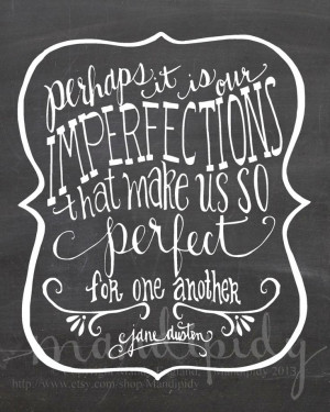 Perfect For Each Other - Jane Austen Quote - Vintage Chalkboard ...
