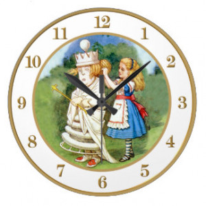 Alice and the White Queen in Wonderland Wall Clock