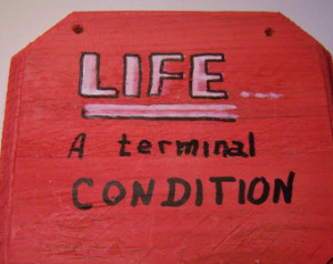LIFE A Terminal Condition Humorous Sign