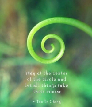 Stay at the center of the circle and let all things take their course.